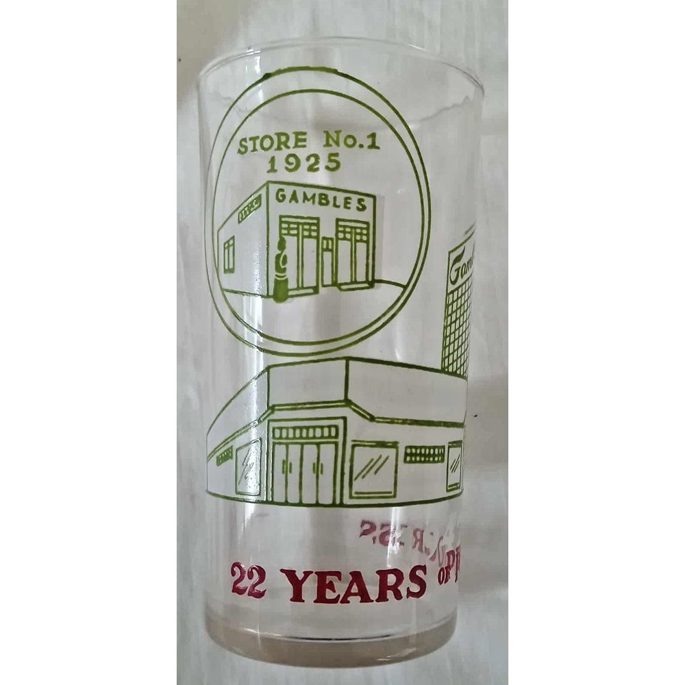 Vintage 1947 Gambles Department Store 22 Years of Progress 1 Cup Measuring Glass